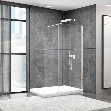 Душова перегородка Aquanil FIT 195х80 см хром скло прозоре 8 мм, фото 1