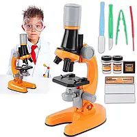 Дитячий мікроскоп зі збільшенням 100х-1200х та аксесуарами HA-148 Помаранчевий
