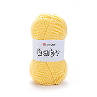 Yarnart BABY (Бейбі) № 315 банан (Пряжа дитяча, нитки для в'язання)