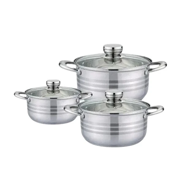 Набір каструль Rainberg RB-604 6 предметів, набір кухонного нержавіючого посуду з кришками