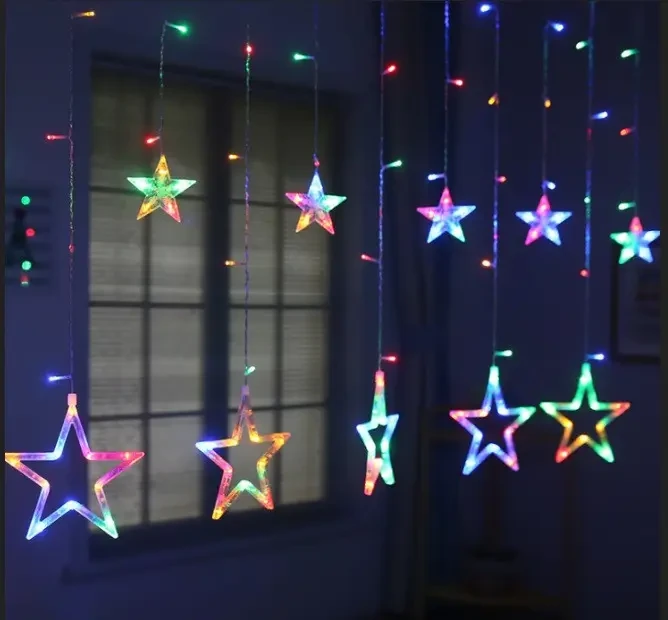 Гірлянда штора Зірки Зірепад 3 м Мультиколір на пульті дистанційного керування