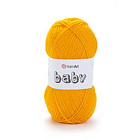 Yarnart BABY (Бейбі) № 586 жовтий (Пряжа дитяча, нитки для в'язання)