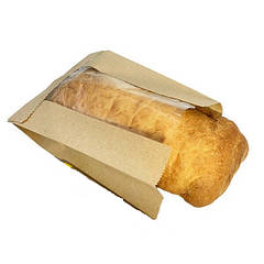 Пакет саше (д) 210*100 (ш)*60 (ш. фальца) , мм, з вікном, для випічки, крафт папір