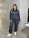 Жіночий прогулянковий весняний костюм батал кофта батнік і штани джоггери великого розміру двонитка люкс, фото 7