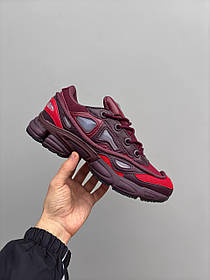 Чоловічі Кросівки Adidas x Raf Simons Ozweego Burgundy / Адідас Раф Сімонс Озвіго Бордові