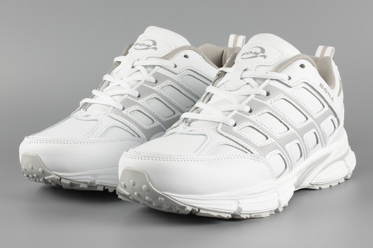 Кросівки чоловічі шкіряні білі Bona 964A Бона Розміри 41 42 43 44 45