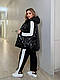 Жіночий прогулянковий весняний костюм трійка з лампасами батал кофта брюки жилет комплект двонитка люкс, фото 5