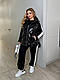 Жіночий прогулянковий весняний костюм трійка з лампасами батал кофта брюки жилет комплект двонитка люкс, фото 6