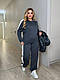 Жіночий прогулянковий весняний костюм трійка з лампасами батал кофта брюки жилет комплект двонитка люкс, фото 9