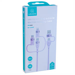 Кабель USB US-SJ645 U85 PD100W 1.2 м (USAMS) фіолетовий, фото 2