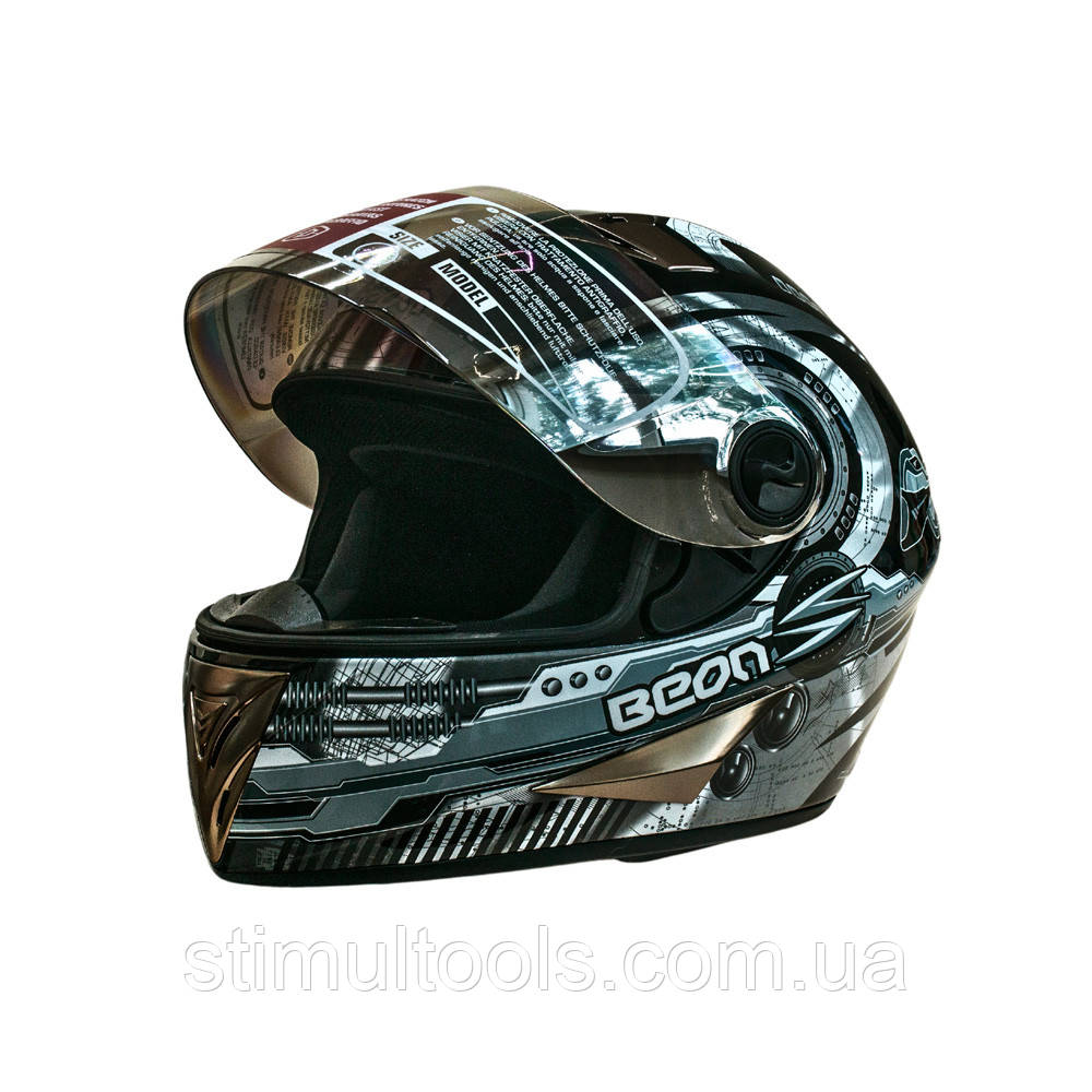 Мотошолом інтеграл Beon B-500 DECAL, розмір L, фото 1