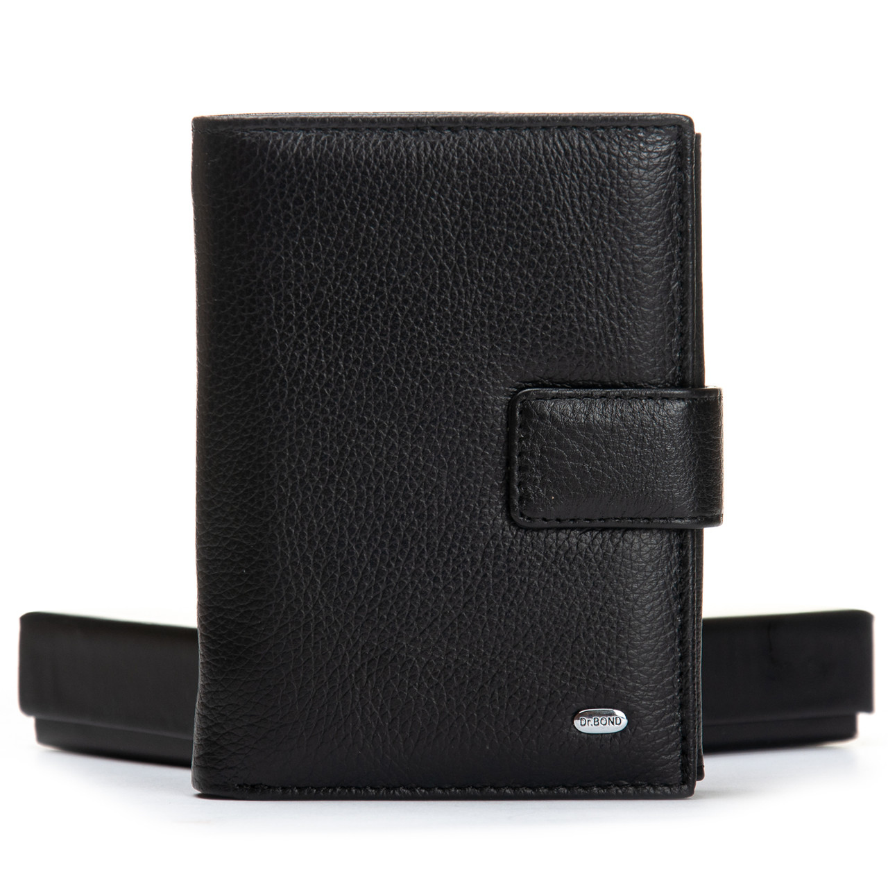 Чоловіче шкіряне портмоне DR. BOND M1CK black.Купити чоловічі гаманці гуртом і в роздріб в Україні., фото 1