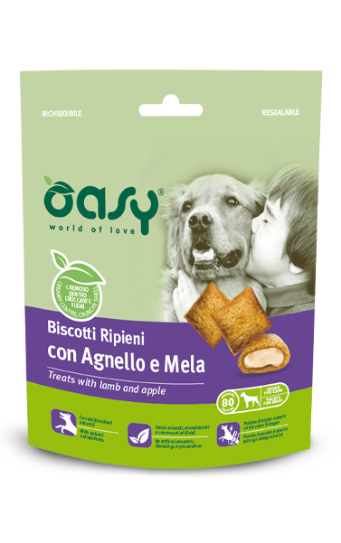 Ласощі для собак Oasy DOG TREATS ягня та яблуко 80 гр