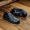Чоловічі шкіряні кеди (натуральна шкіра) чорні демісезонні, кеди для чоловіків на весну осінь, розмір 40-45, фото 4