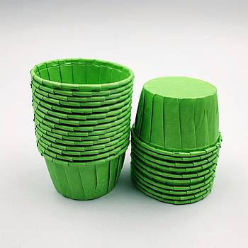 Паперова форма для мафінів із бортиком Зелена 25 шт.