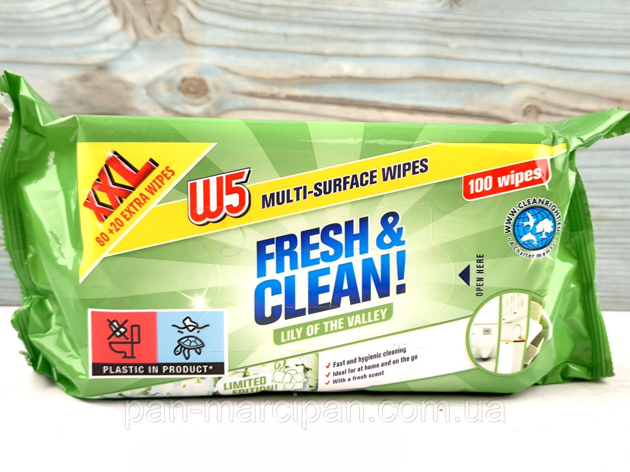 Вологі серветки для прибирання W5 Fresh&Clean 100шт, фото 1