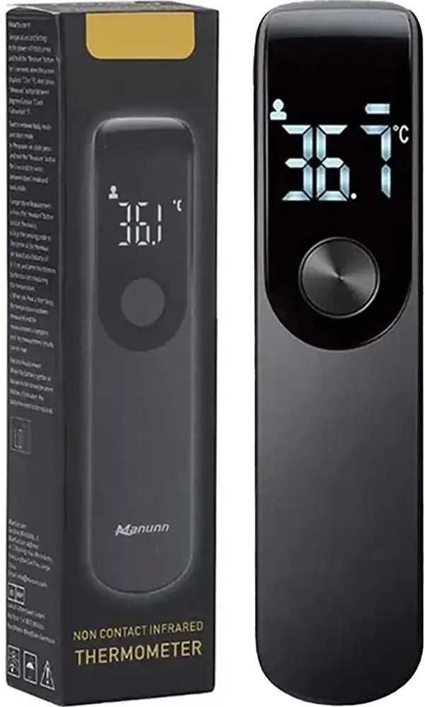 Безконтактний Електронний Термометр Manunn Premium Pro Black / Інфрачервоний Градусник / Цифровий Температурний Датчик