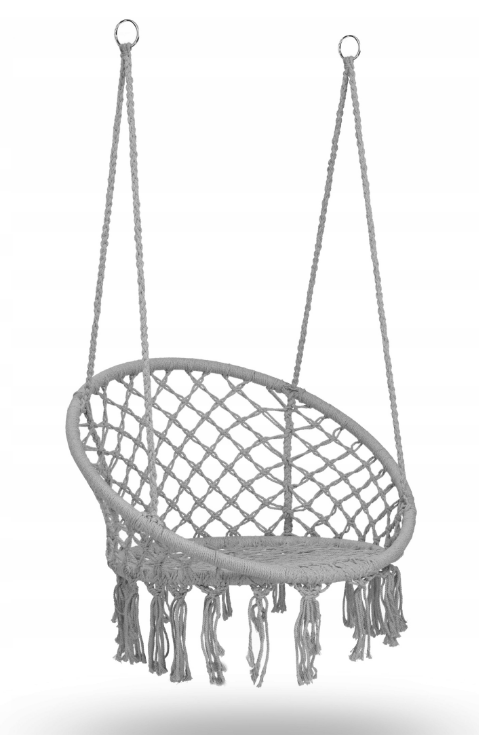 Гойдалка гніздо зі спинкою 80 см плетена BOHO Grey (290002)