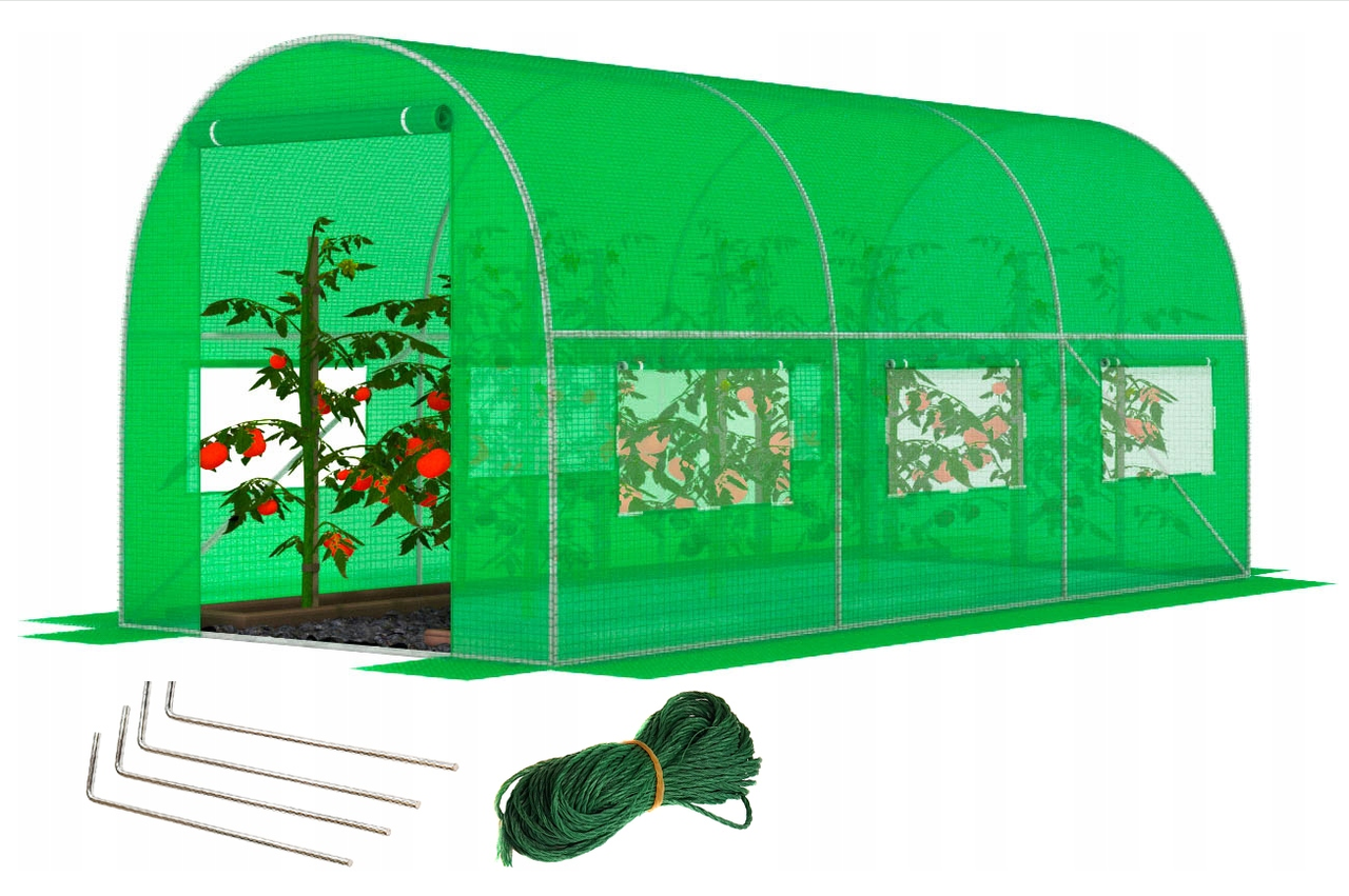 Садова теплиця з вікнами FunFit Garden 10m2 = 400*250*200 (Зелена) (1466)