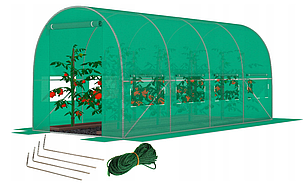 Садова теплиця з вікнами FunFit Garden 9m2 = 450*200*200 (Зелена) (1558)