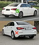 Задний диффузор с насадками (Дизайн A35 SD) для Mercedes A-сlass W177 2018- гг, фото 5