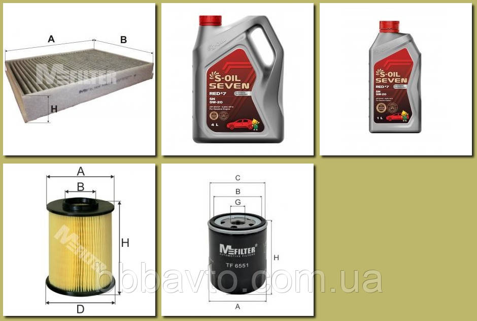 Комплект до ТО Олива + фільра Ford Escape III (FL) • 1.5/1.6 EcoBoost      (2012—2019), фото 1