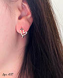 Срібні сережки серце, фото 3