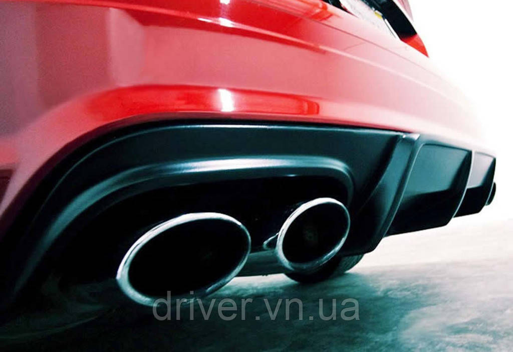 Задний диффузор DPT (2007-2011, для AMG, черный глянец) для Mercedes C-class W204