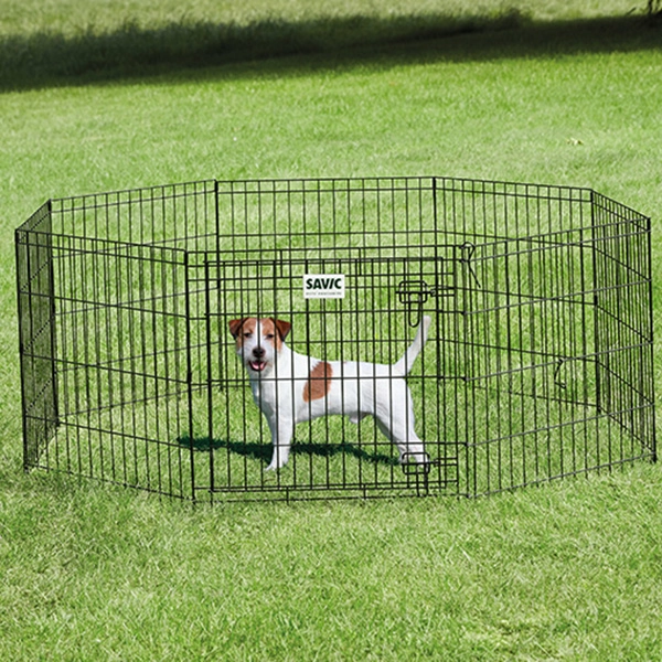 Вольєр для цуценят Savic Dog Park 8 панелей, висота 61см, чорний