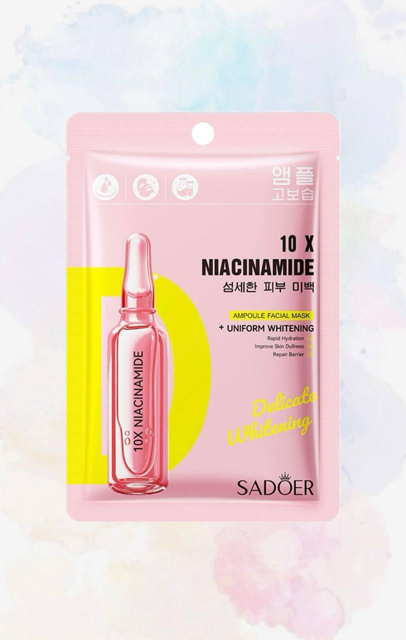 Тканинна маска з ніацинамідом кислотою Sadoer 10 X Niacinamide, 25 мл