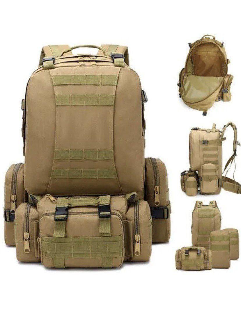 Рюкзак тактичний з підсумками 55 л \ койот, фото 1