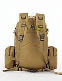 Рюкзак тактичний з підсумками 55 л \ койот, фото 2