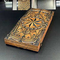 Нарди дерев'яні на подарунок Роза вітрів 64×32см, фото 4