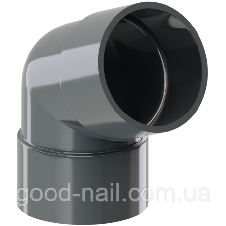 Коліно круглої пластикової водостічної системи KROP 130\90мм, фото 1