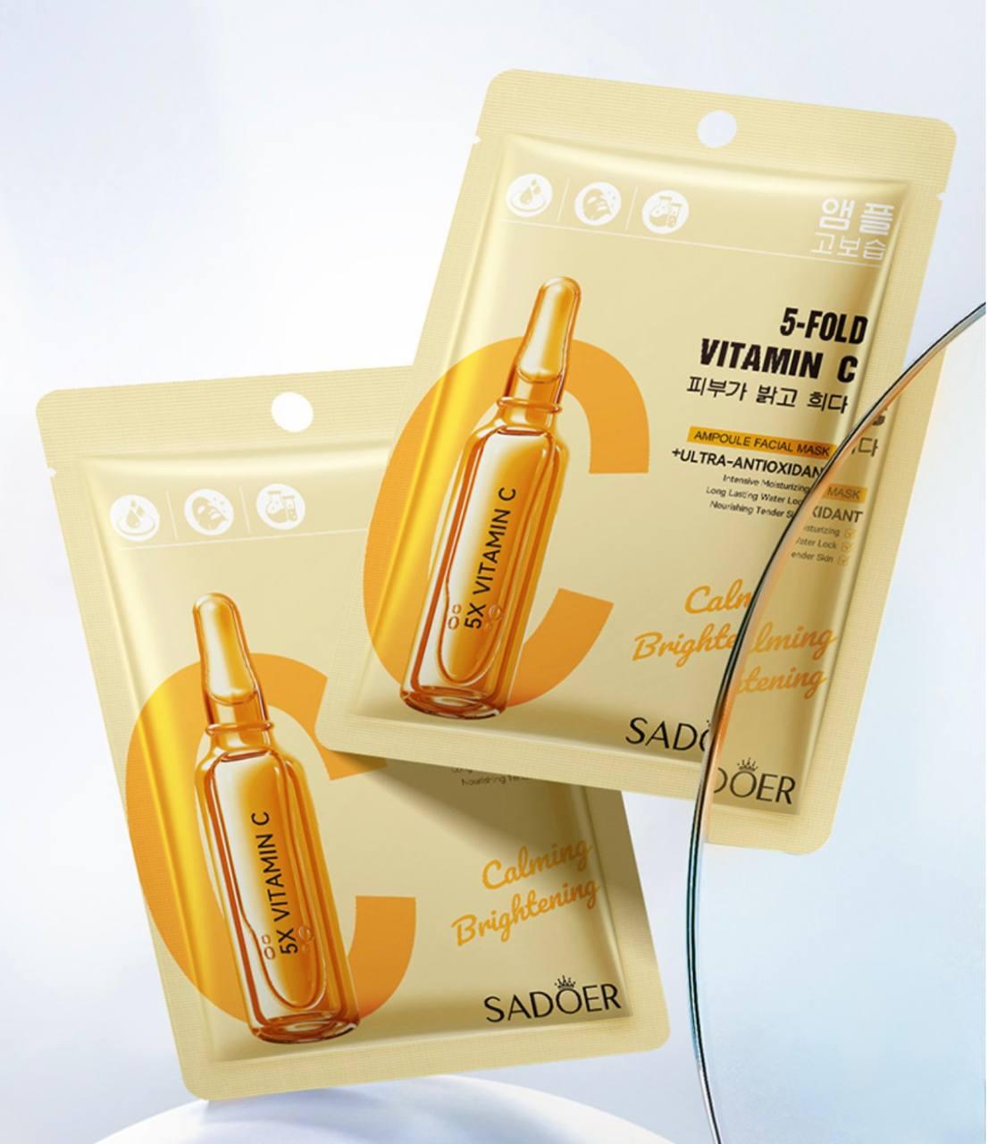 Тканинна маска з вітаміном С Sadoer 5-Fold Vitamin C, 25 мл