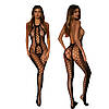 Еротичний бодистокінг із доступом комбінезон сітка чорний без рукавів комбінезон CindyLove One size, фото 2