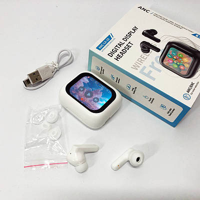 Бездротові навушники LX-10 TWS Earbuds з LED дисплеєм. Колір: білий