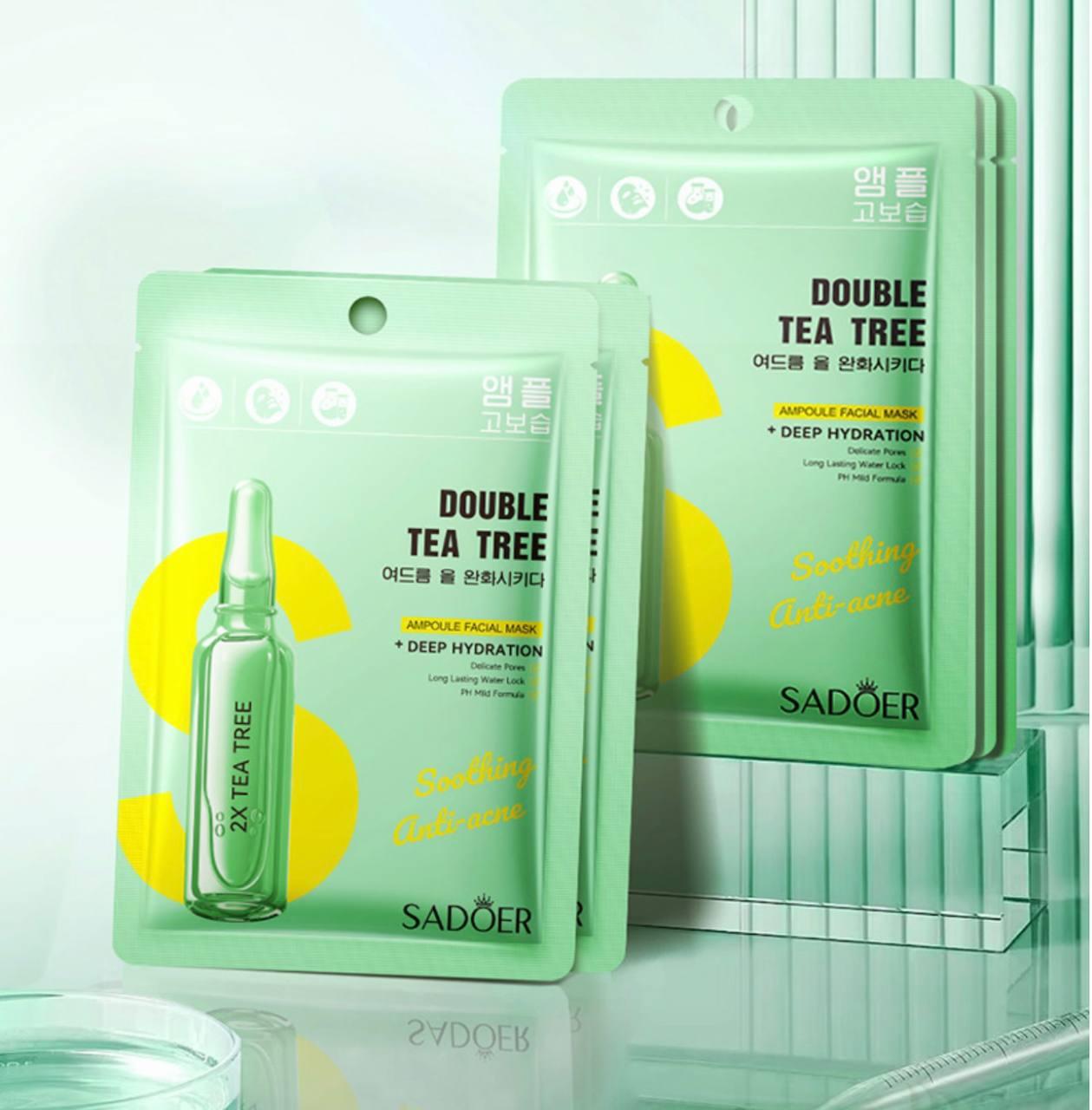 Тканинна маска з чайним деревом Sadoer Double Tea Tree, 25 мл, фото 1