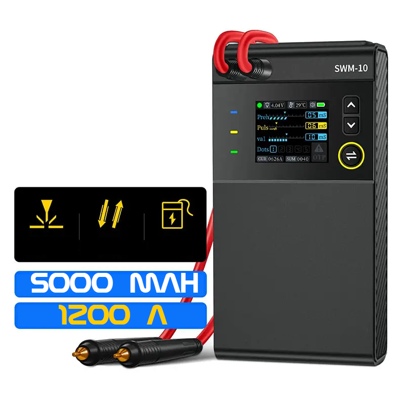 Портативний апарат для точкового зварювання тонкою стрічкою FNIRSI SWM-10, струм 1200 А + повербанк 5000 мА·год. Новинка!