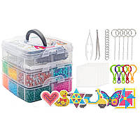 Термомозаїка для рукоділля Великий набір 10600 шт в кейсі з трафаретами та аксесуарами