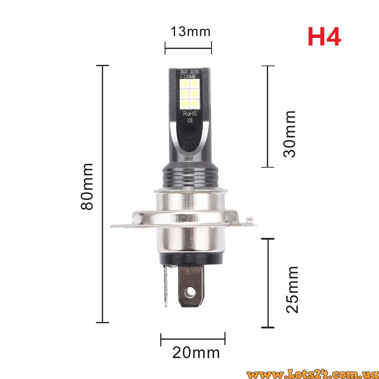 Автолампи H4 12 LED 6500K автолампи світлодіодні автолампи авто лед лампи авто лампа лед світлодіодна дхо птф на авто