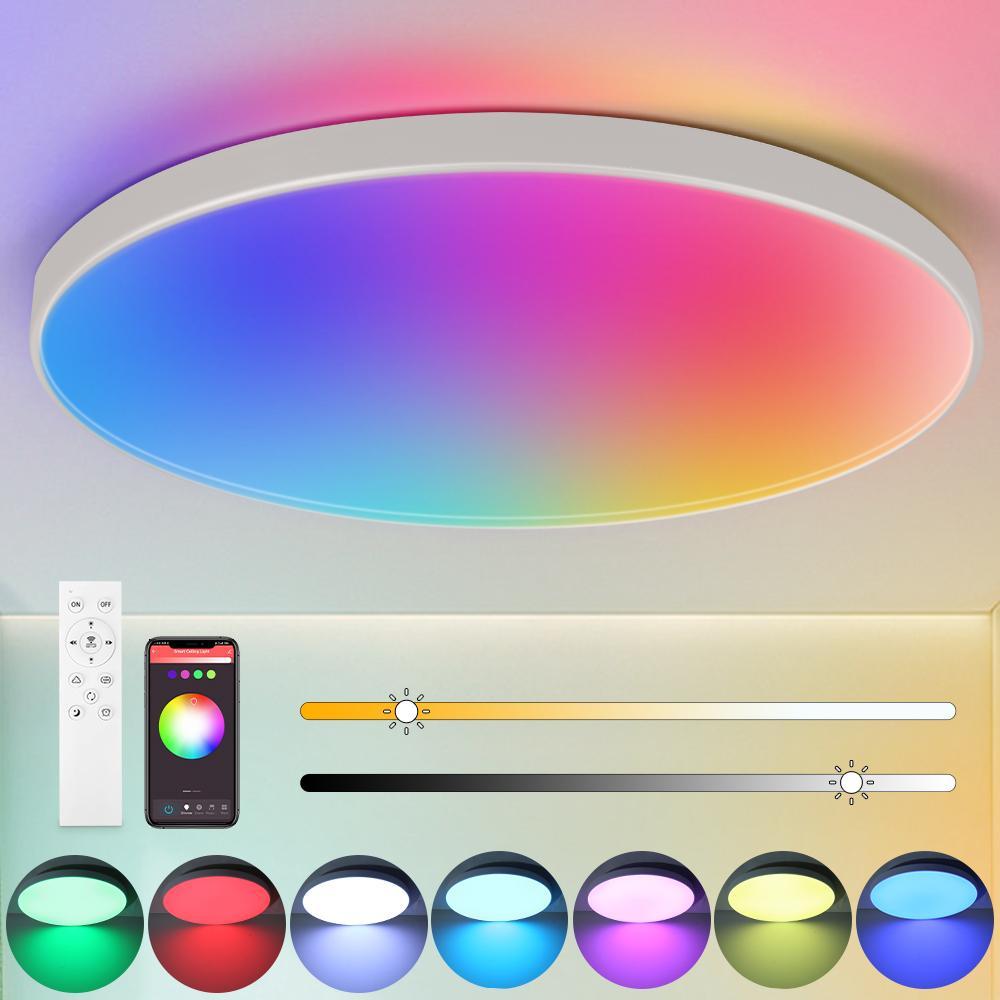 Led світильник стельовий круглий з пультом RGB мобільний застосунок 30 см 24 Вт