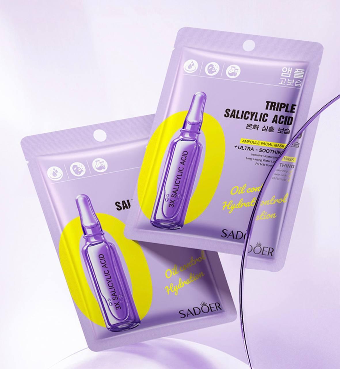 Тканинна маска з саліциловою кислотою Sadoer Triple Salicylic Acid, 25 мл