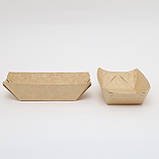 Тарілка картонна лодочка (бура) 110*70*45 50 шт, фото 3