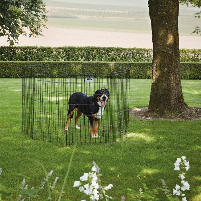 Вольєр для цуценят Savic Dog Park 8 панелей, висота 107см, чорний