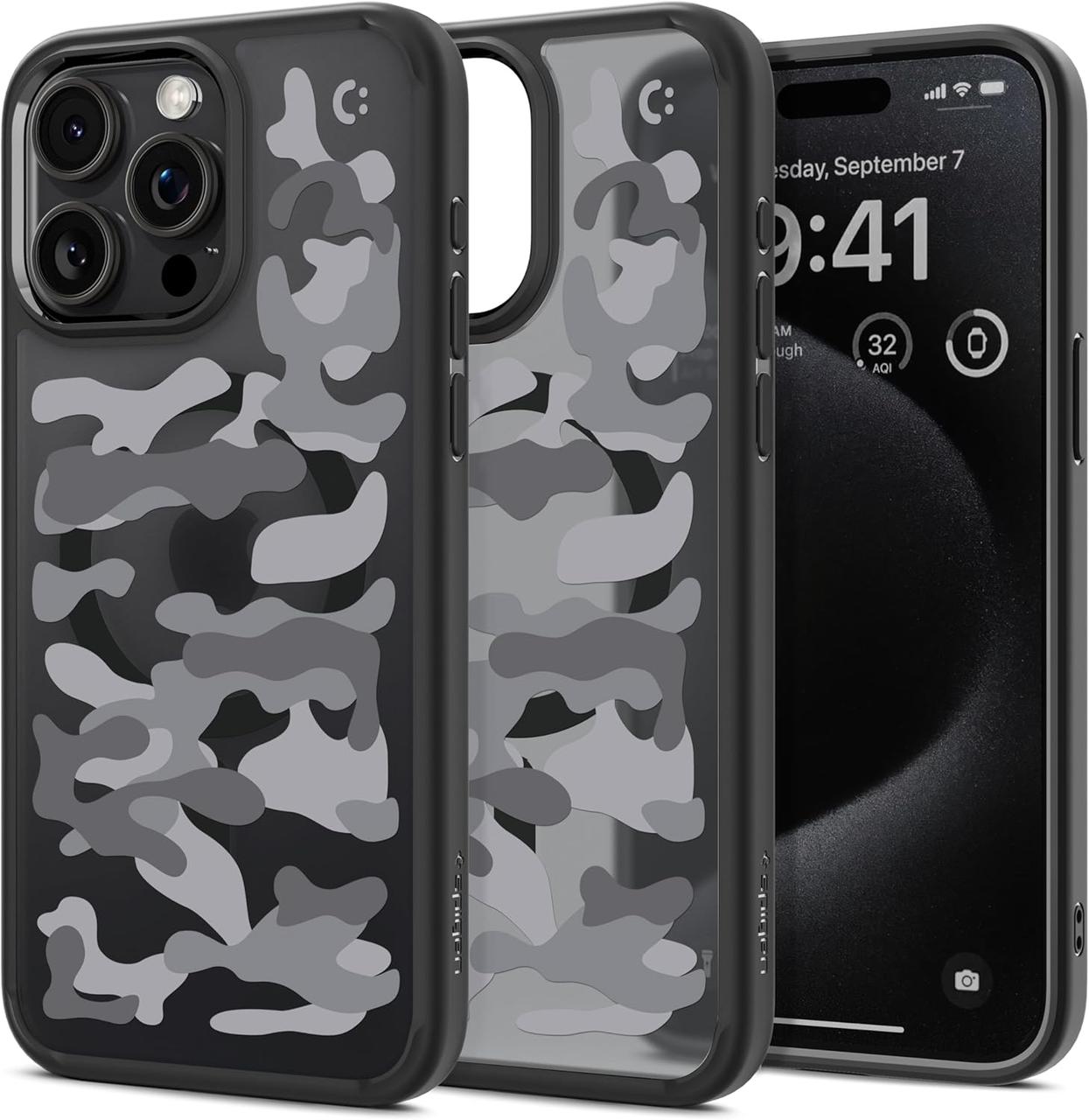 Чохол Spigen Ultra Hybrid MagFit Military Camo Black для iPhone 15 Pro Max