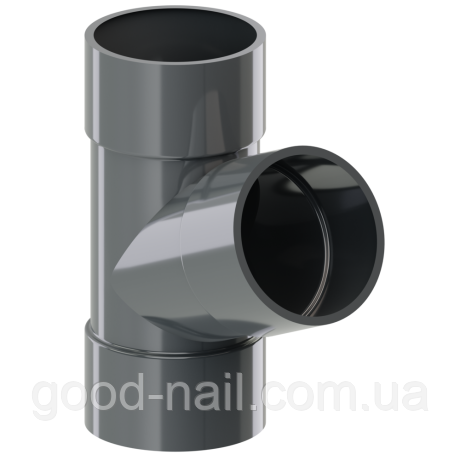 Трійник 90х67° круглої пластикової водостічної системи KROP 130\90мм, фото 1