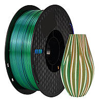 Пластик KINGROON Silk PLA Blue Green Orange (HC129 /NSC028), Classic, 1.75мм, 1кг, 200-220℃, Син Зелен Помар філамент для 3Д-друку