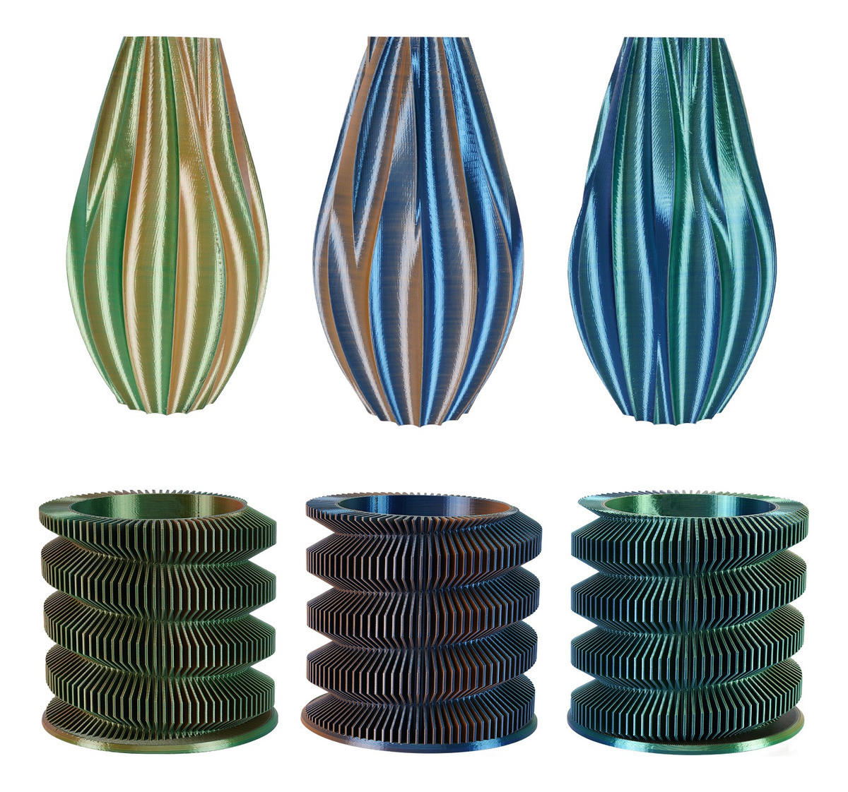 Пластик філамент KINGROON Silk PLA Blue Green Orange (YMX0176 / HC126)