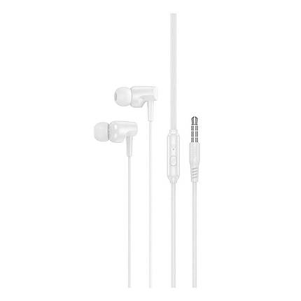 Навушники дротові HOCO M112 (мікрофон, округлий шнур) White, фото 1